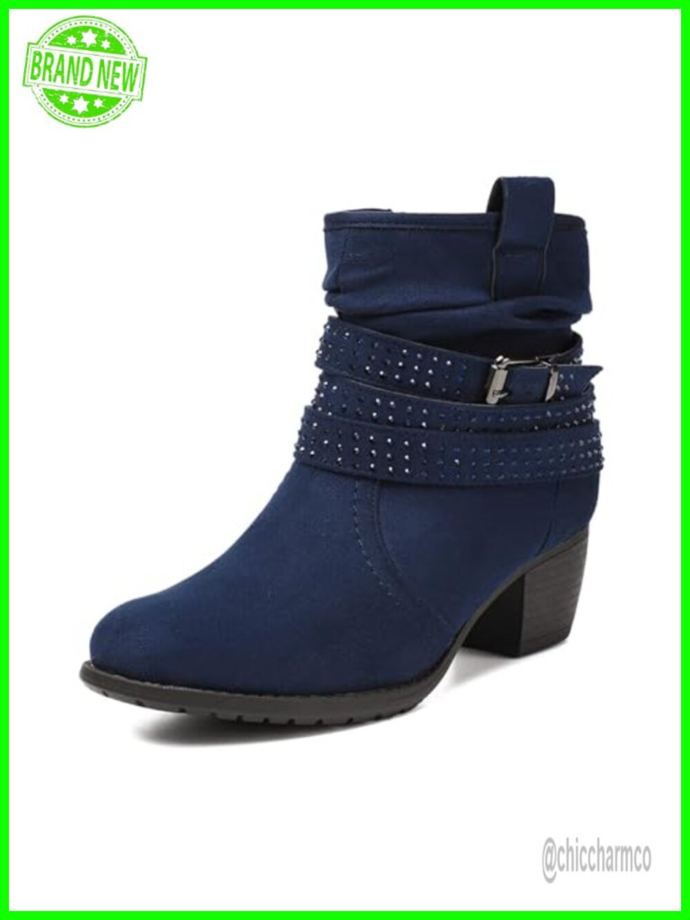 Women's Mid Calf Boots Round Toe Low Heel Slouchy Dress Zip Booties
